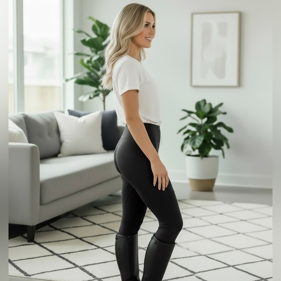OS/TC/TC2 NEW Womens Black Pocket Leggings, Buttery Soft Yoga Pants - Picture 5 of 11